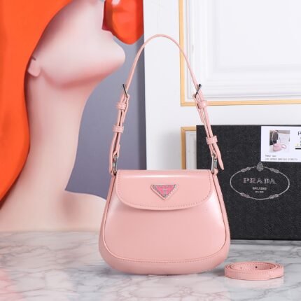 Prada hobo cleo Patent leather 611 pink size:22*13cm