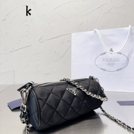 Prada Medieval cylinder nylon bag size: 19* 9cm